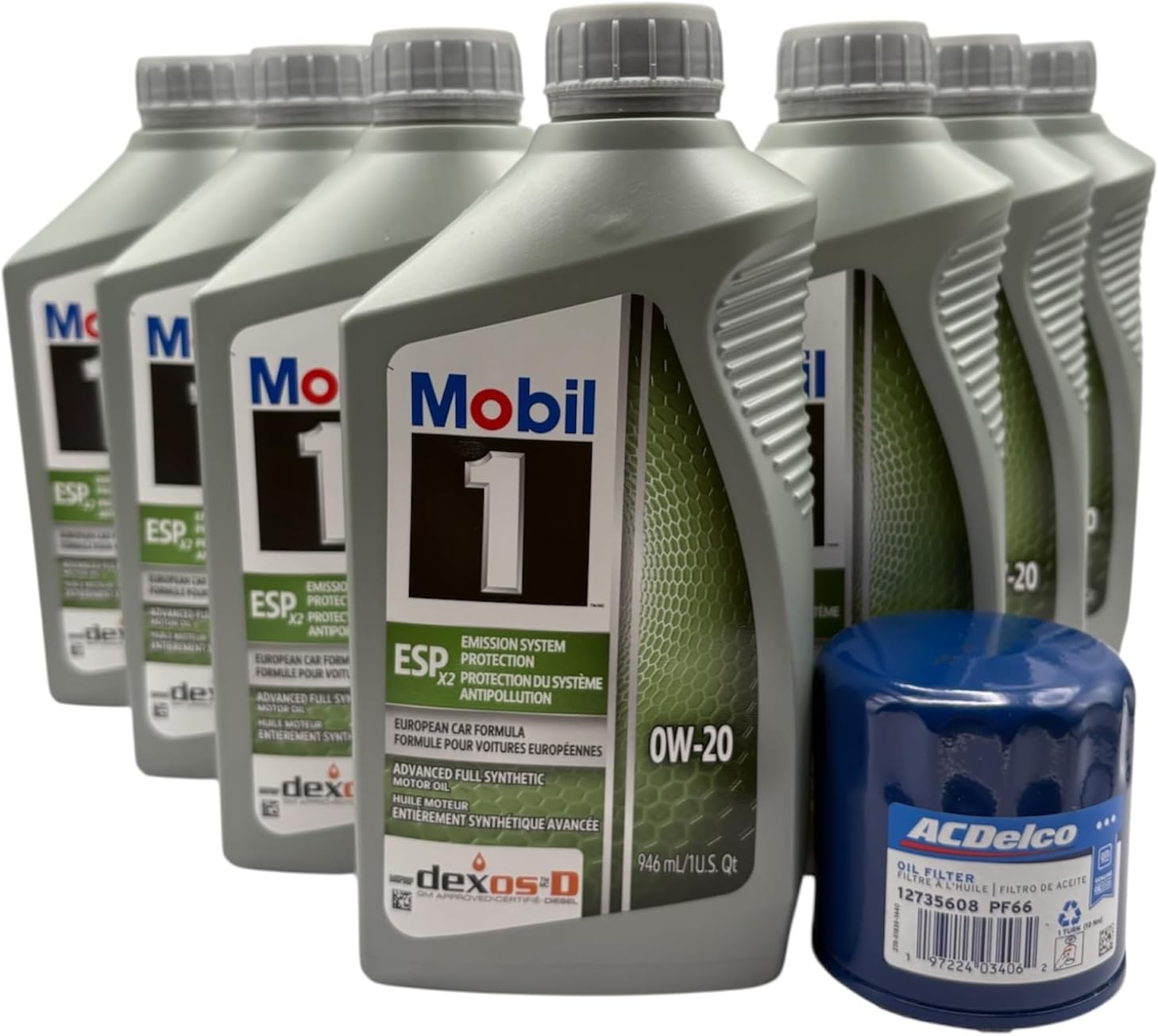 AC Delco Dexos D 0w20 Mobil 1 Engine Oil and Oil Filter Change Kit 7 quart for Duramax Diesel 3.0