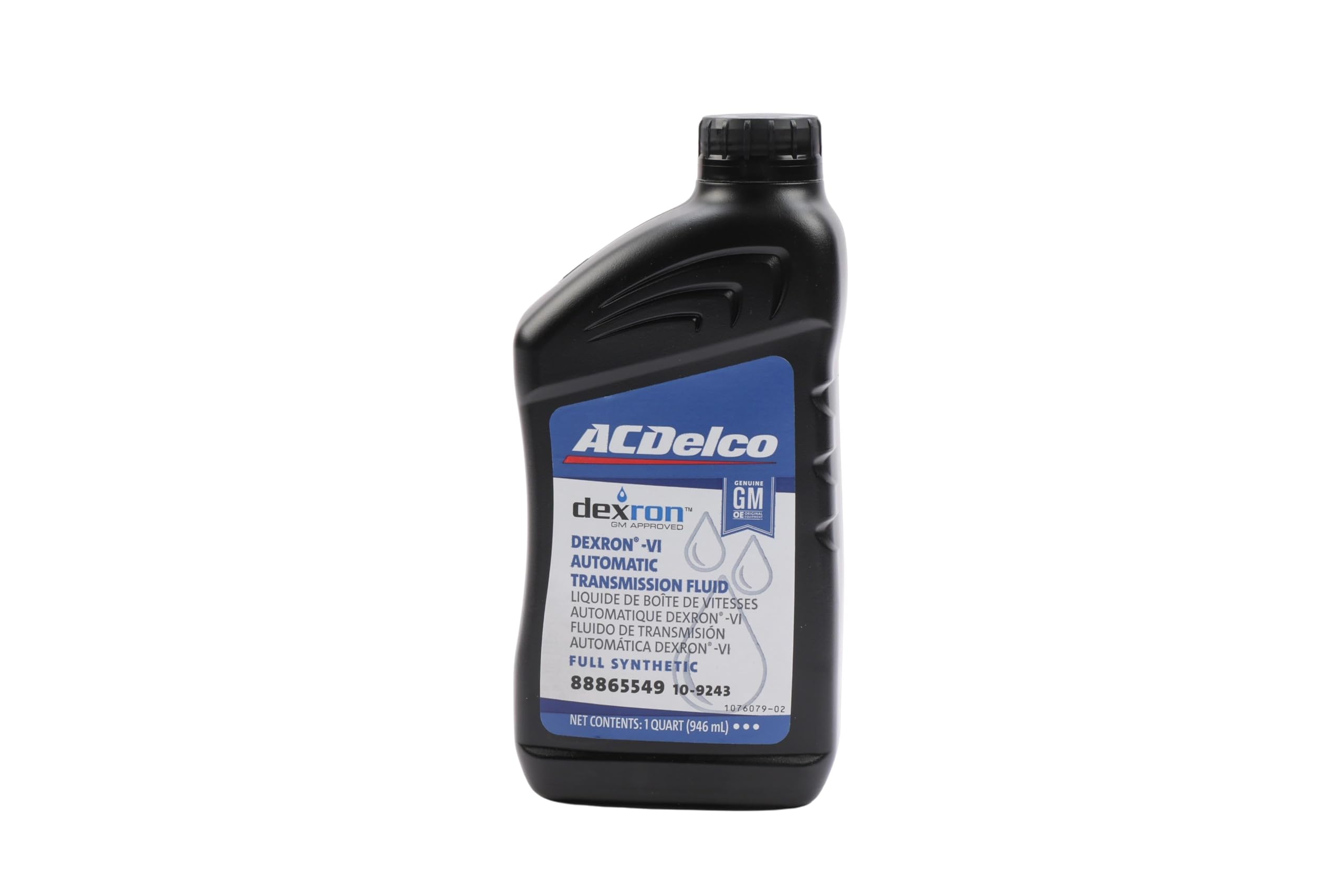 ACDelco GM Original Equipment 10-9243 (88865549) Dexron VI Full Synthetic Automatic Transmission Fluid - 1 qt