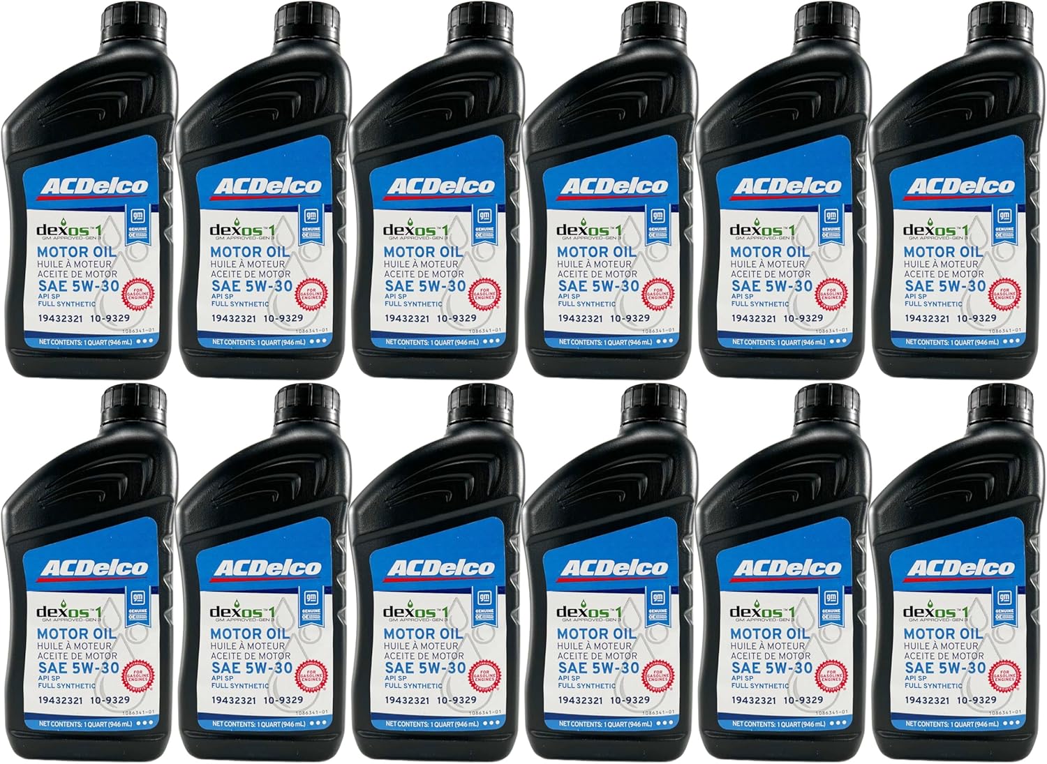 ACDelco GM Original Equipment 10-9329 (19432321) dexos™1 GEN 3 Full Synthetic 5W-30 Motor Oil - 1 qt. | Case of 12