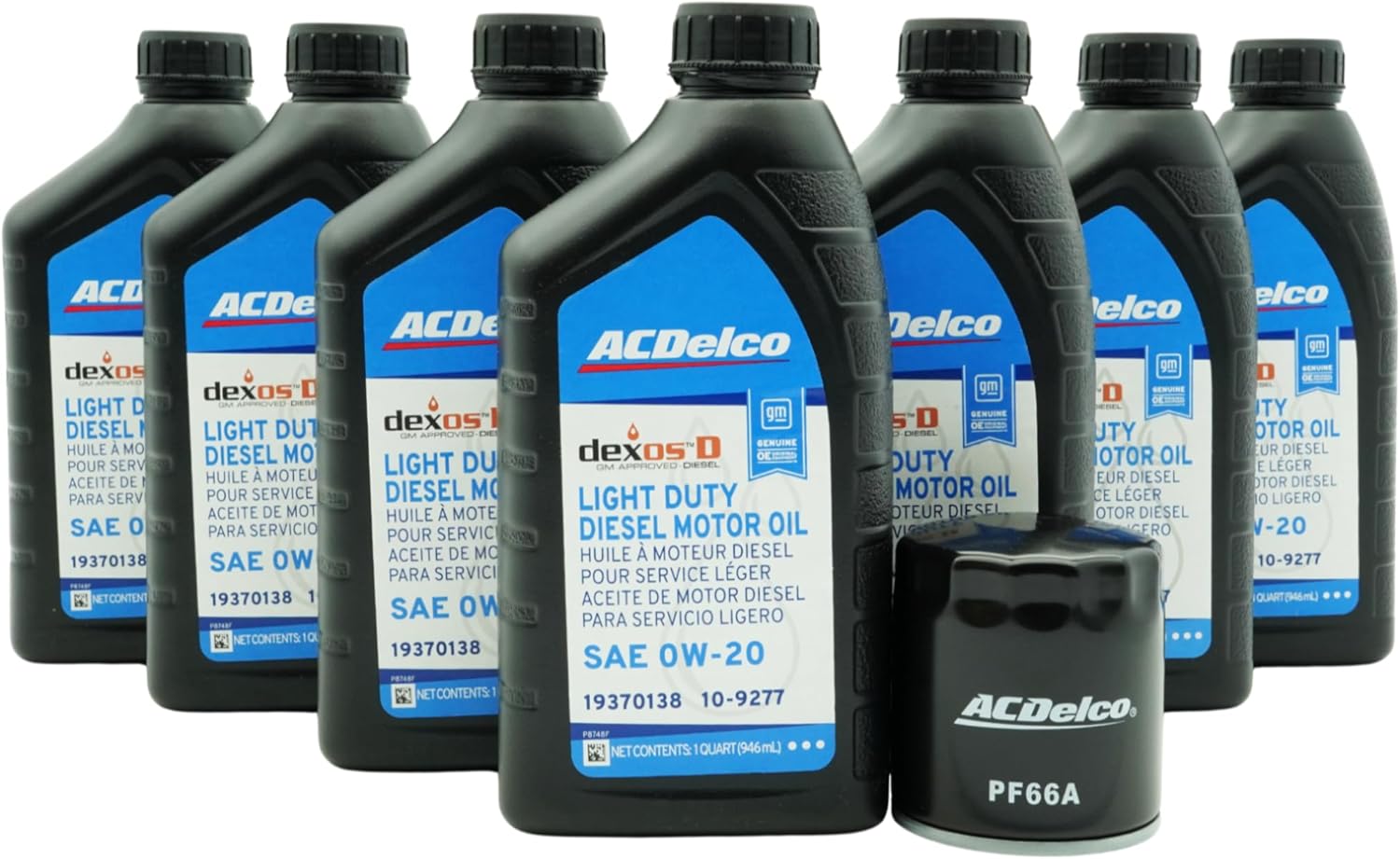 ACDelco dexosD SAE 0W-20 Diesel Oil & PF66A Filter Kit for 3.0L Duramax
