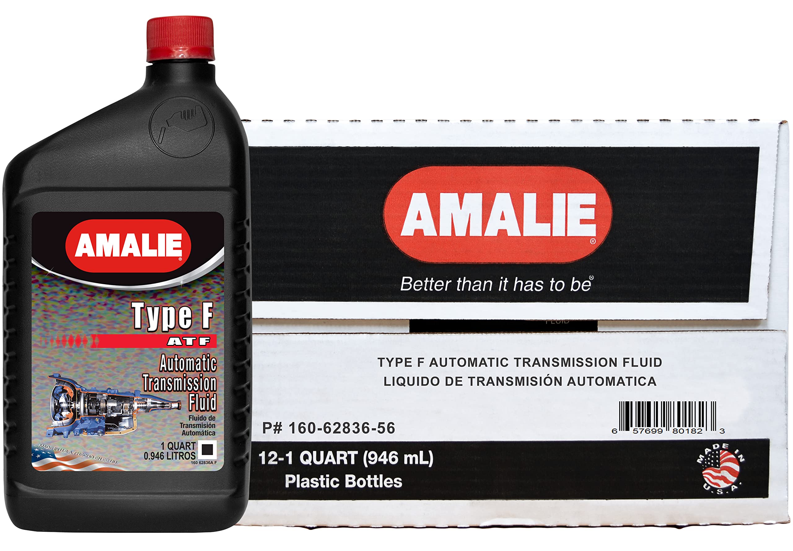 AMALIE Ford Type F Automatic Transmission Fluid (160-62836-56) 1 Quart Bottle, Pack of 12 | Made in USA