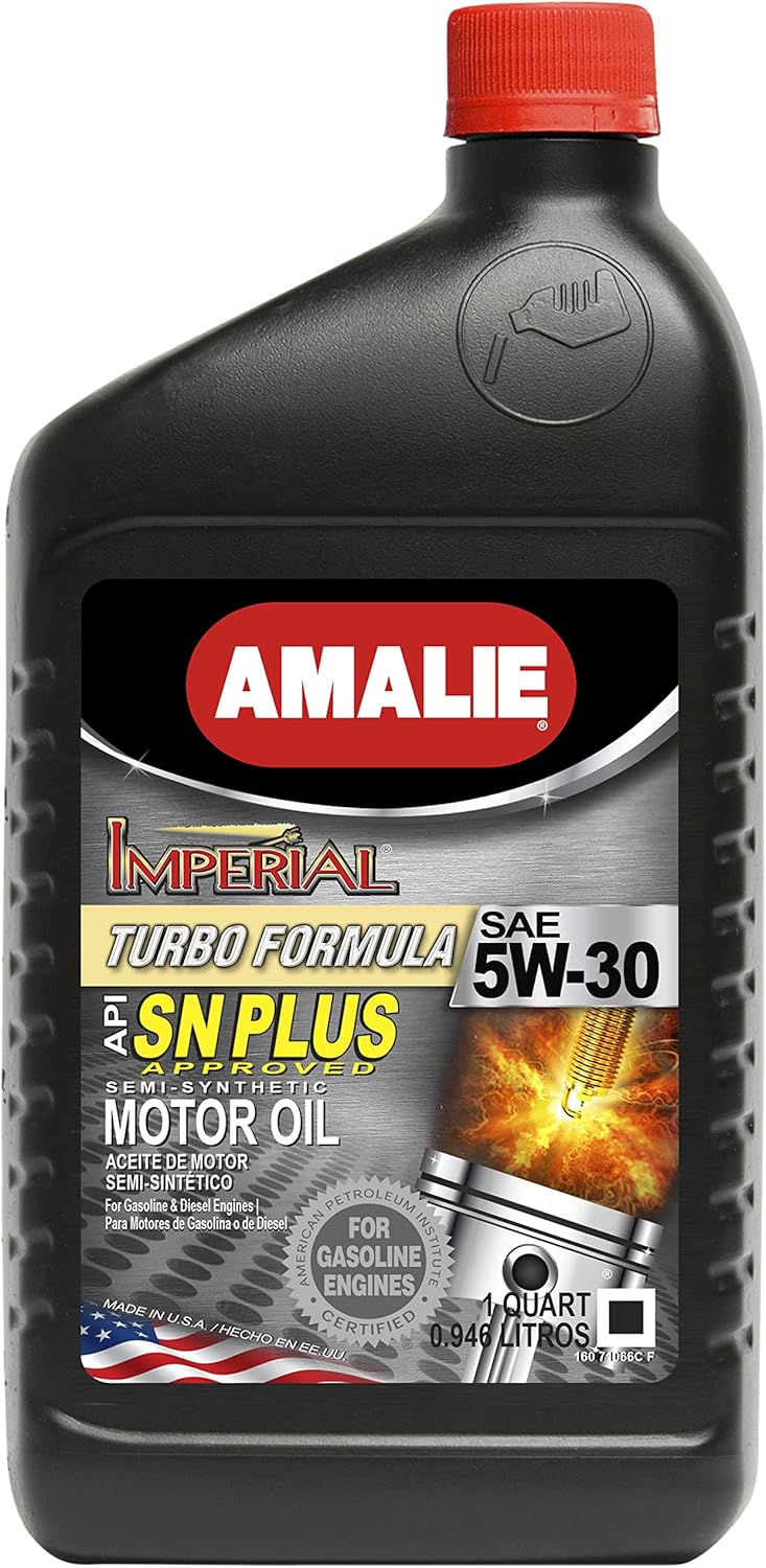 AMALIE Imperial Turbo 5W-30 Motor Oil (160-71066-56) 1 Quart Bottle, Pack of 12 | Made in USA