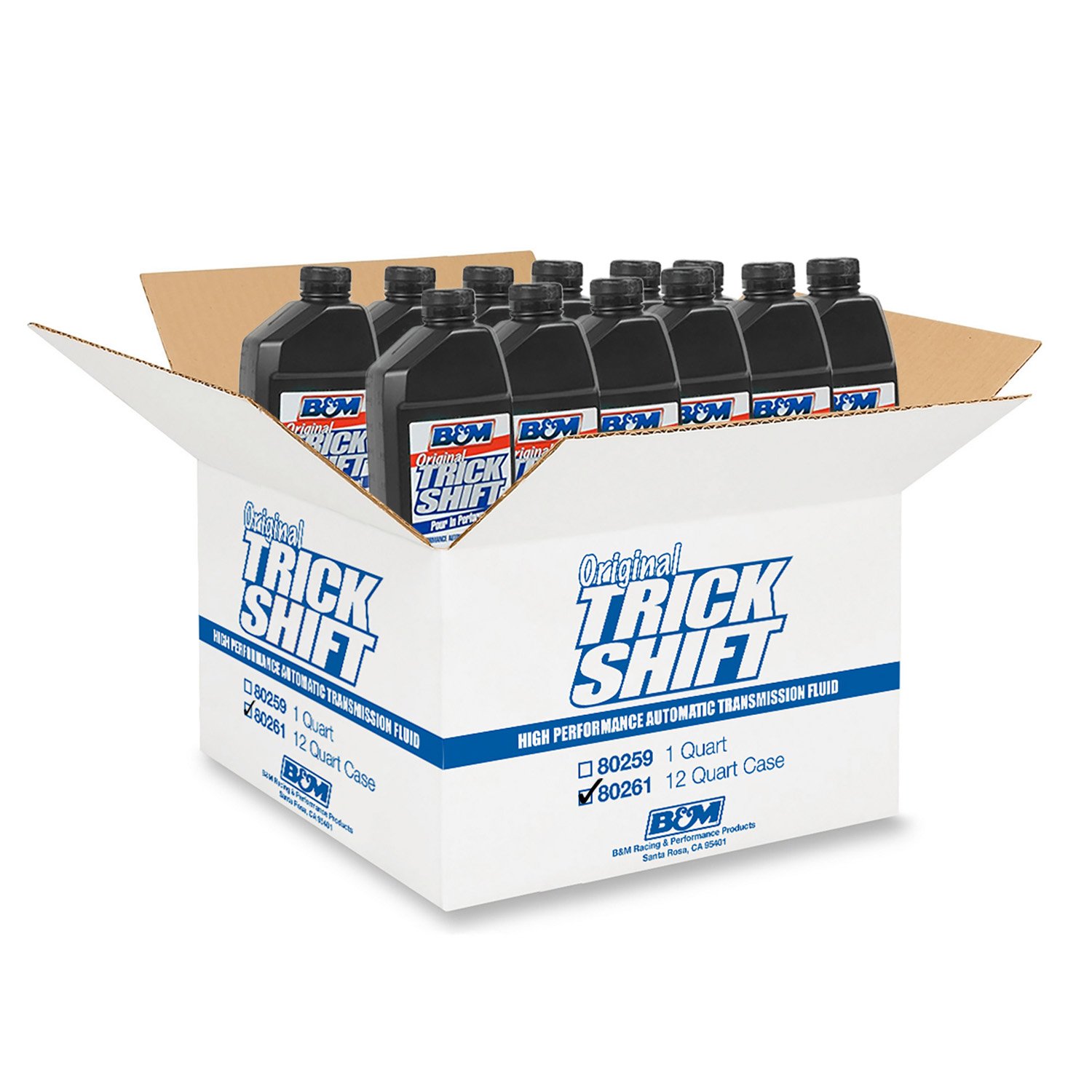 B&M 80261 Trick Shift Automatic Transmission Fluid Case of 12 Quart Bottles