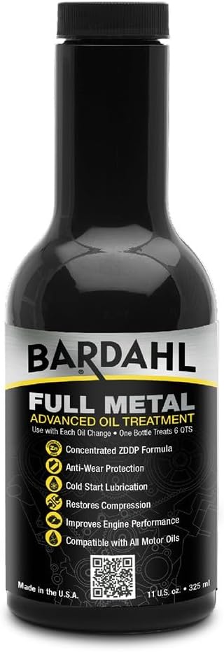 Bardahl 1560 Full Metal Motor Oil Additive - Car Engine Protection Treatment - ZDDP Formula with C60 Fullerenes Nano Anti-Wear Anti-Friction Formula to Protect & Lower Temperature - 12 fl oz (1 Pack)