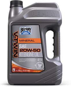 Bel-Ray V-Twin SAE 20W-50 Mineral Engine Oil | 4 Liter | Best 20W50 Engine Oil for Bike