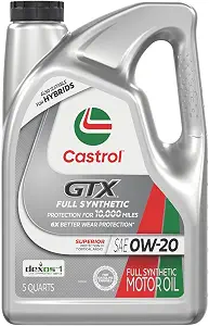 Castrol GTX Full Synthetic 0W-20 Motor Oil, Best Synthetic Engine Oil