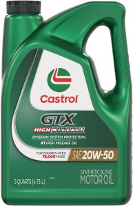Castrol GTX High Mileage 20W-50 Synthetic Blend Motor Oil, Best Oil for S55 Engine