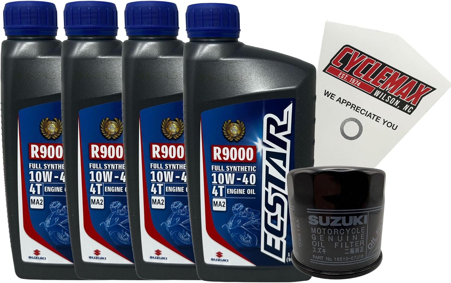 Cyclemax Full Synthetic Oil Change Kit compatible with 1999-2020 Suzuki GSX1300R Hayabusa