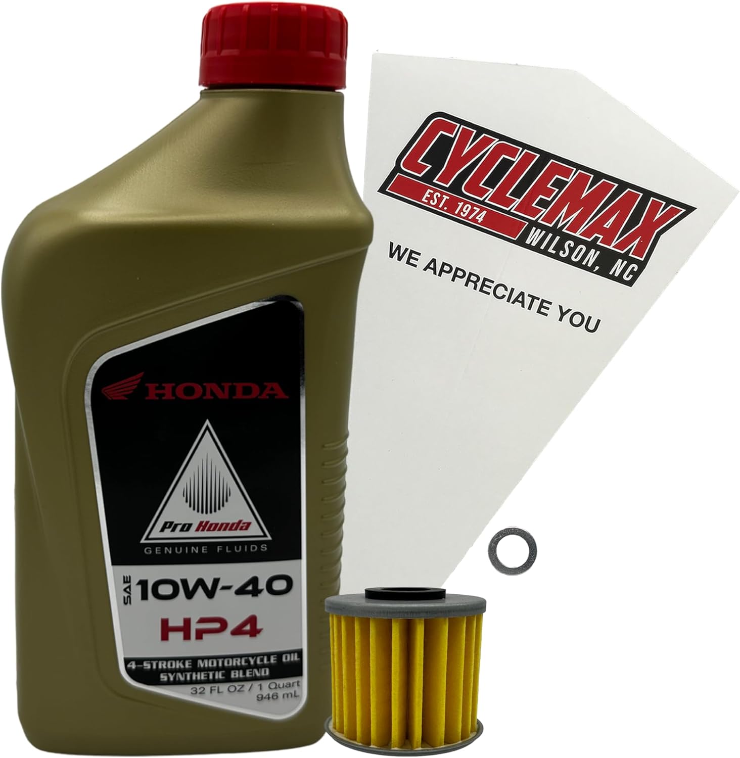Cyclemax Semi-Synthetic HP4 Oil Change Kit compatible with 2021-2025 Honda Trail 125 CT125