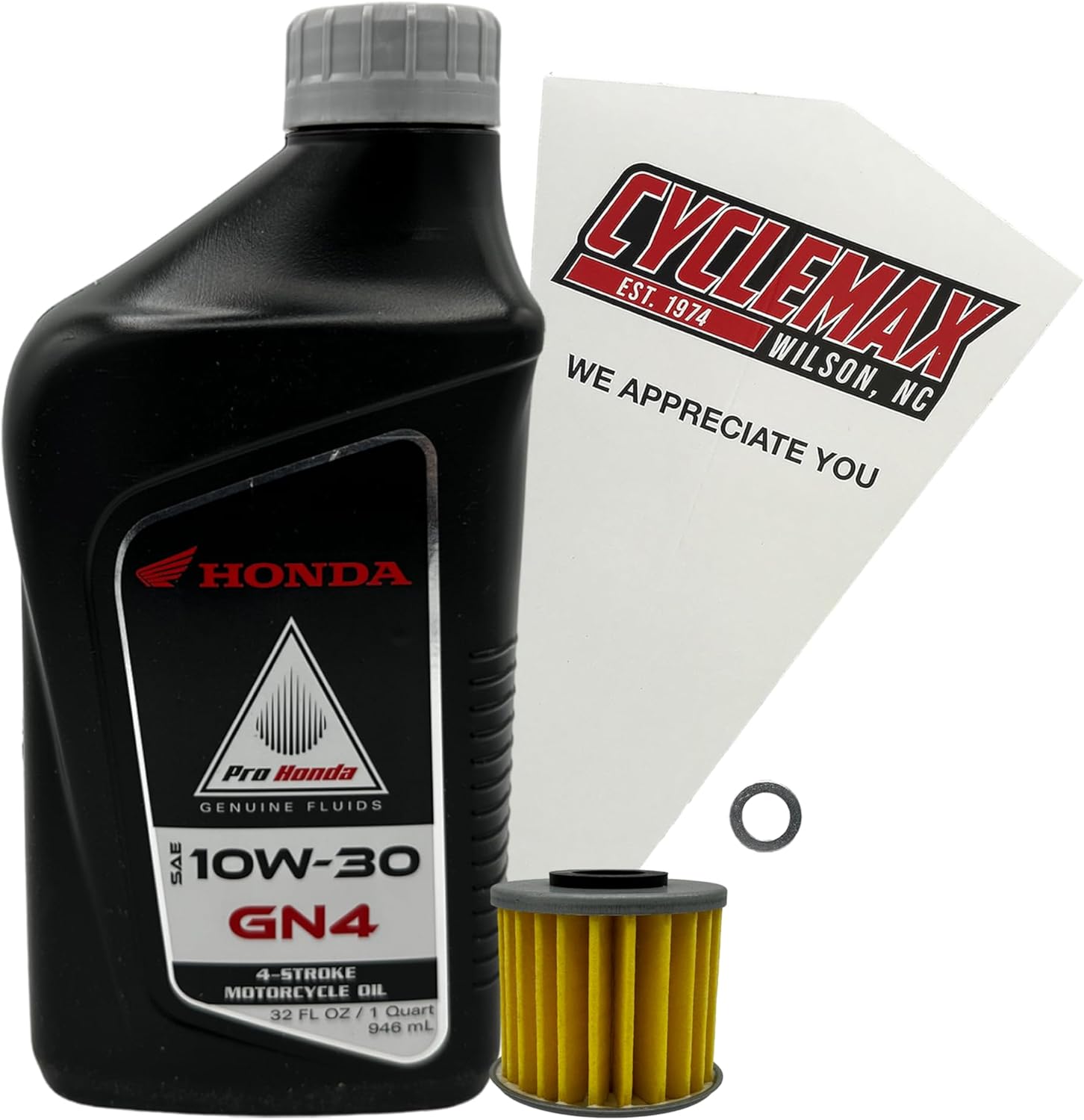 Cyclemax Standard GN4 10W-30 Oil Change Kit compatible with 2021-2025 Honda Trail 125 CT125