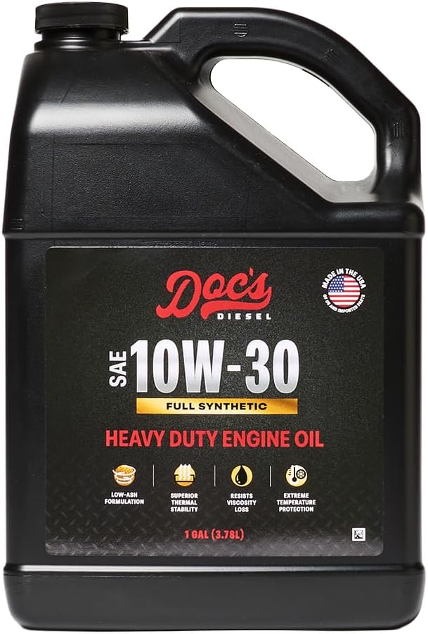 Doc's Diesel 10W-30 Full Synthetic Heavy Duty Diesel Engine Oil, API CK-4, for Cummins Powerstroke Duramax Eco Diesel, DPF and EGR Safe | 1-Gallon