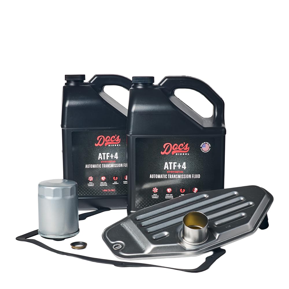 Doc’s Diesel ATF 4 Full Synthetic Transmission Fluid with Filters | Complete Service Kit for Dodge RAM 6.7L Cummins 68RFE 2007.5-2024 (4WD)