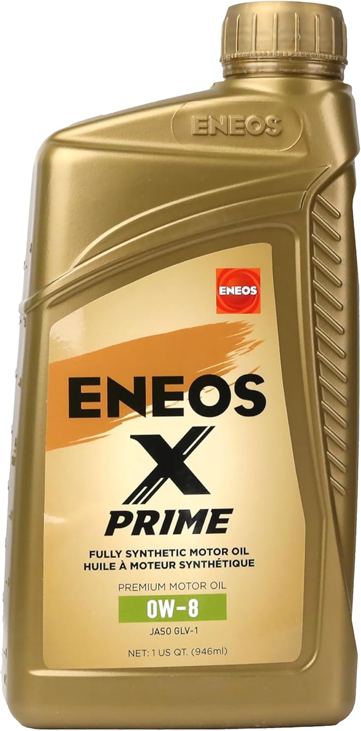 ENEOS X PRIME 0W-8 Fully Synthetic Motor Oil, JASO GLV-1, 1 Qt