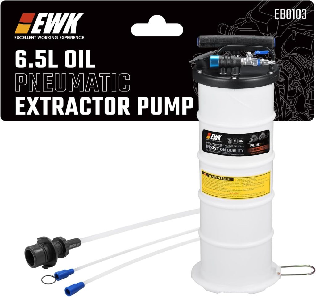 EWK 6.5L Pneumatic/Manual Oil Extractor, Oil Change Pump for Automotive Fluids Vacuum Evacuation, Fluid Extractor Pump Tool for DIY Mechanics