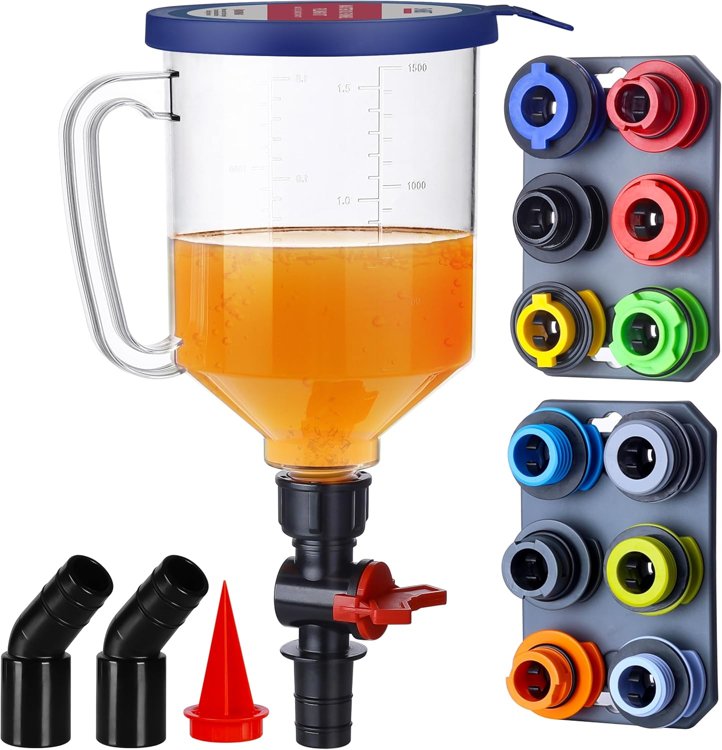 Engine Oil Funnel Kit, Upgraded Spill-Proof Design with Flow Control Valve