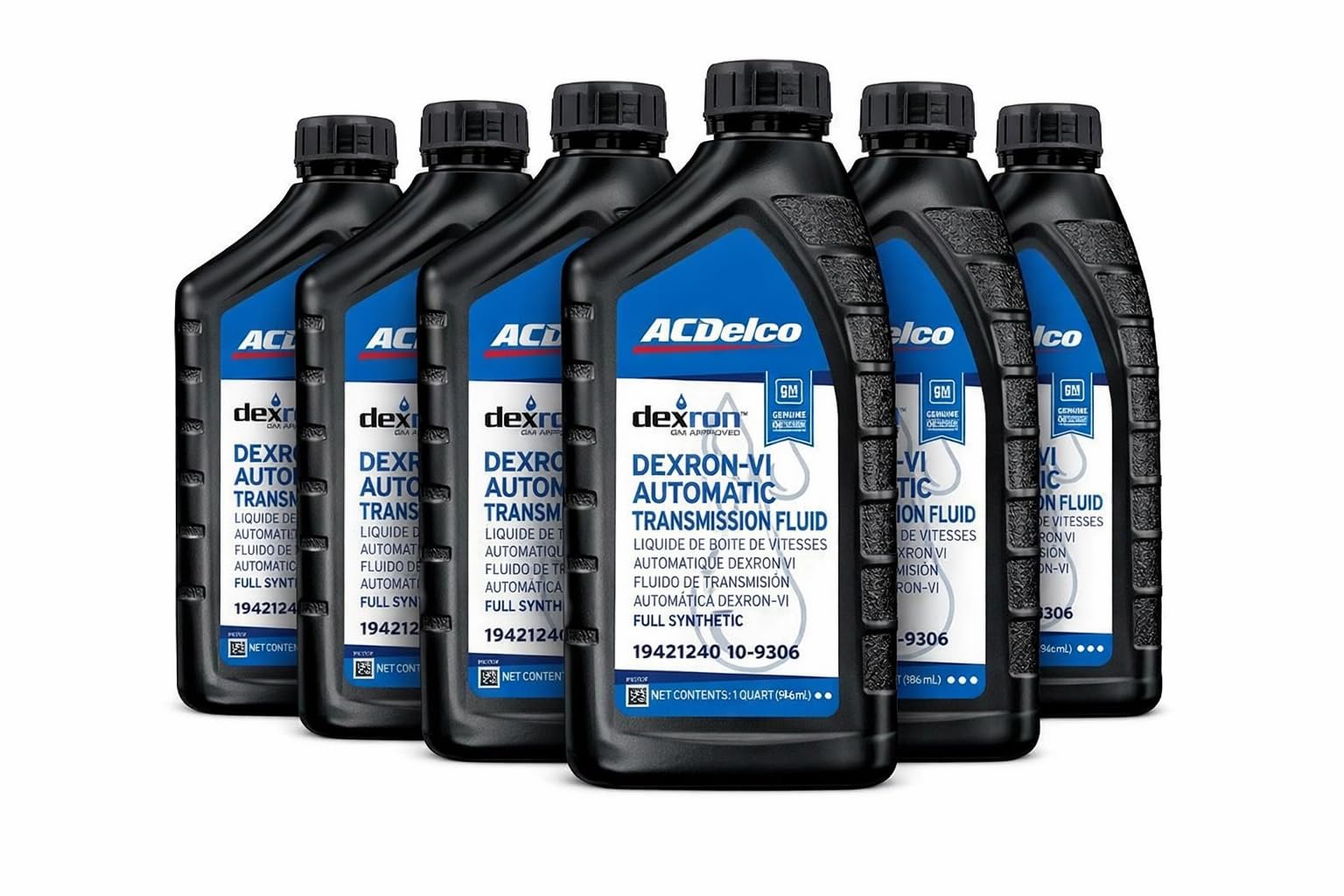 Genuine GM Dexron VI Full Synthetic Automatic Transmission Fluid 6 Quart Case, 19421240 (10-9306)
