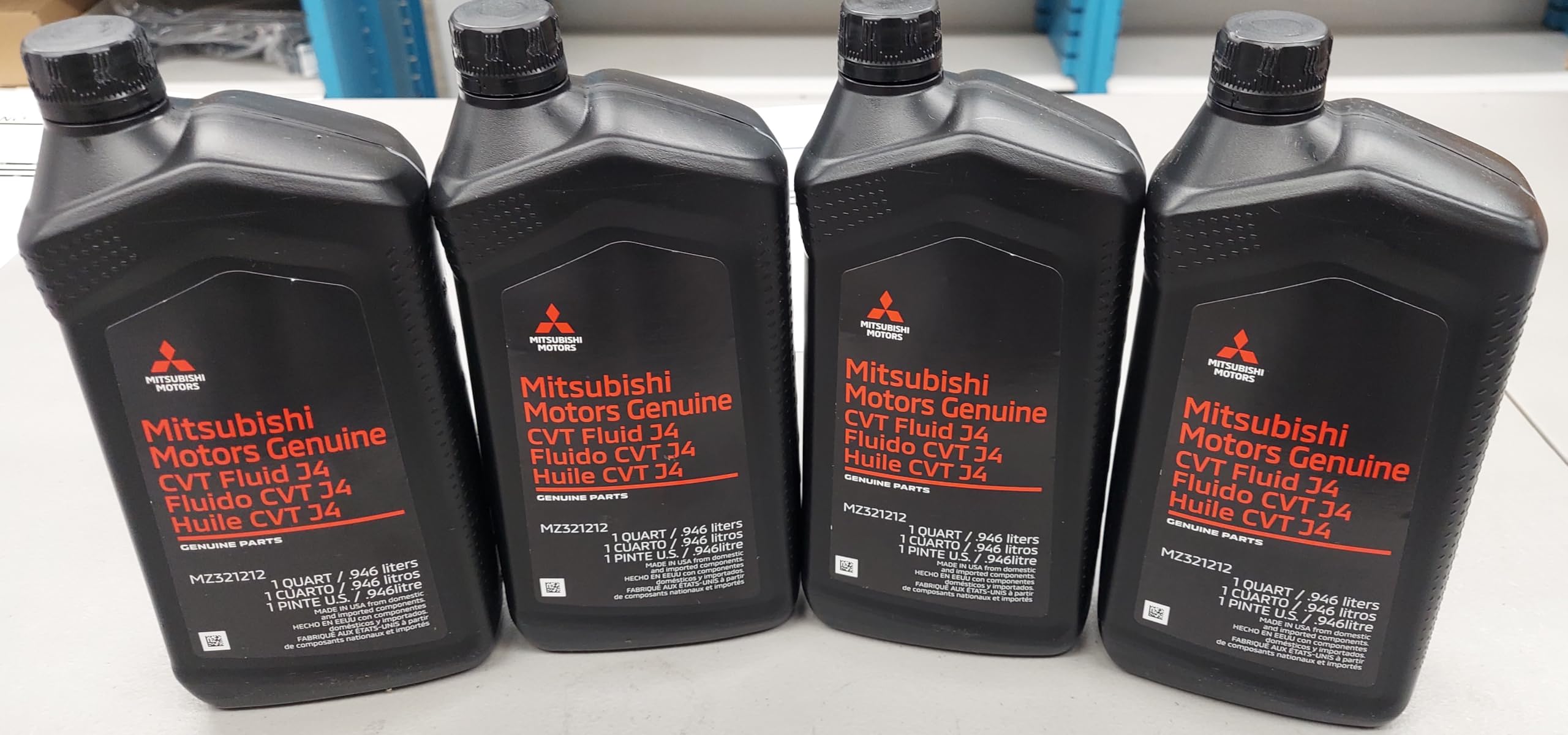 Genuine Mitsubishi J4 (J1) CVT Transmission Fluid - 4 Quarts - MZ320185 Lancer Outlander & Sport with CVT Transmission