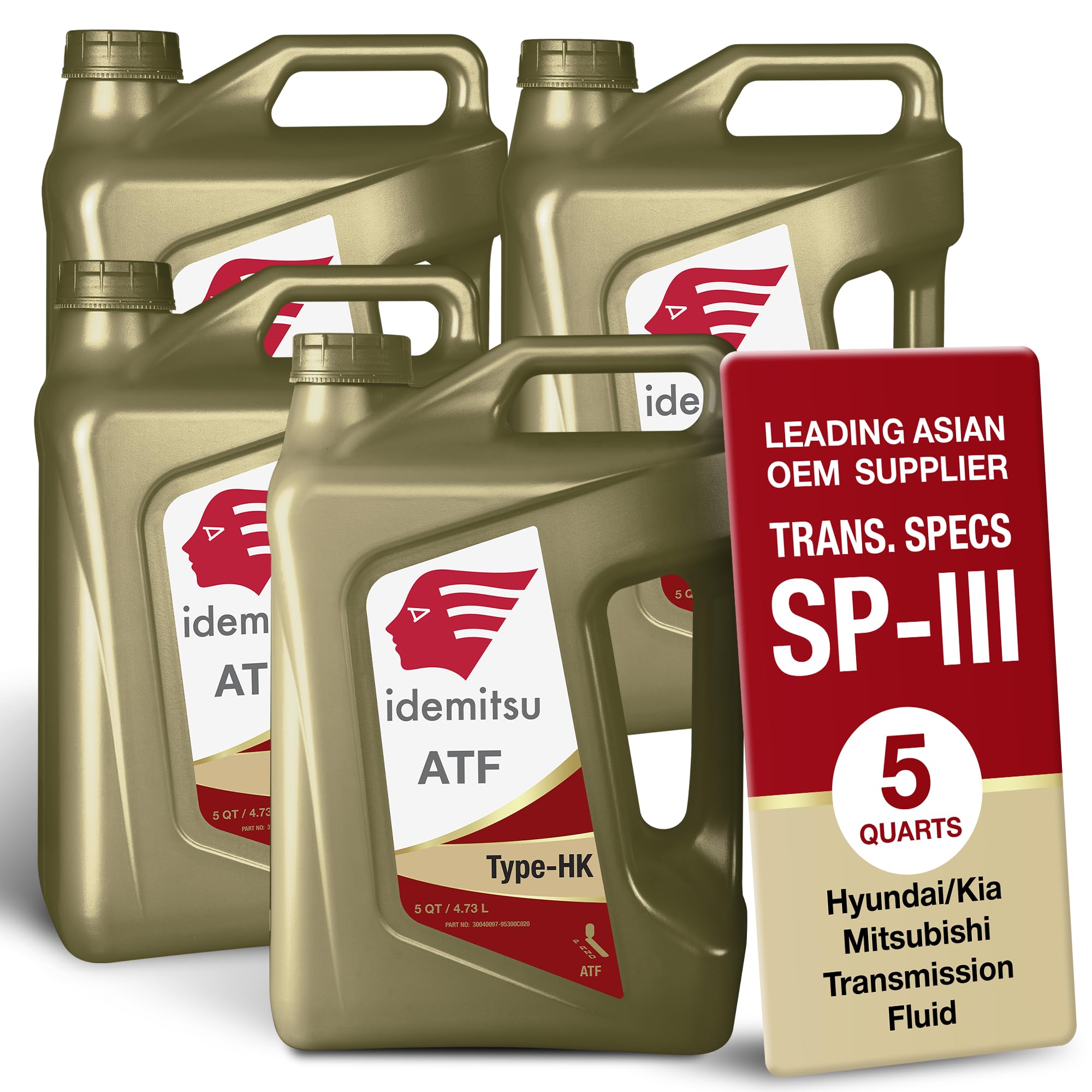 Idemitsu ATF Type HK (SP-III) Automatic Transmission Fluid for Hyundai/Kia – 5 Quart, Case of 4 - Grey | Enhanced Efficiency and Durability | Part Number: 30040097-75000C020