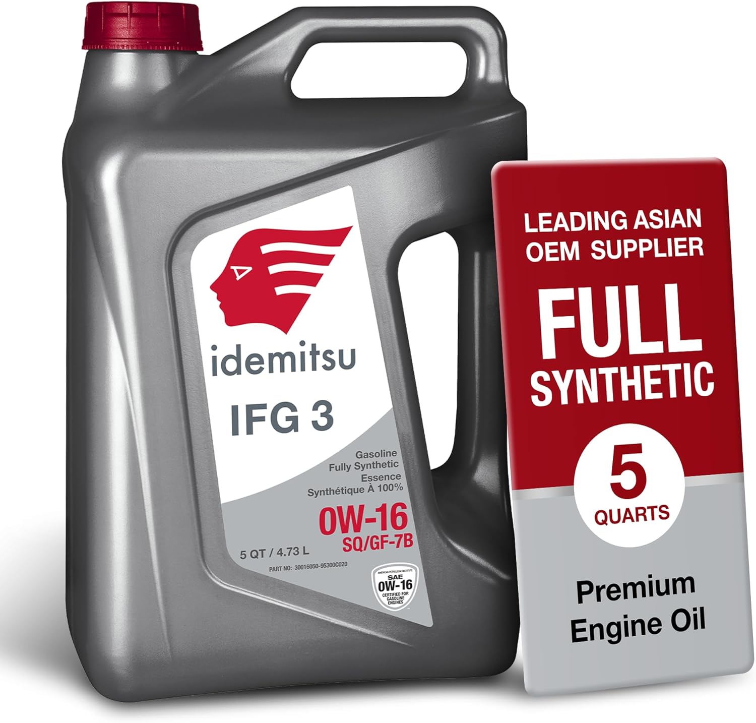 Idemitsu IFG3 0W-16 SP/GF-7B Full Synthetic Motor Oil ā 5 Quart | Advanced Fuel Efficiency & Engine Protection | Designed for Hybrid and Gasoline Engines