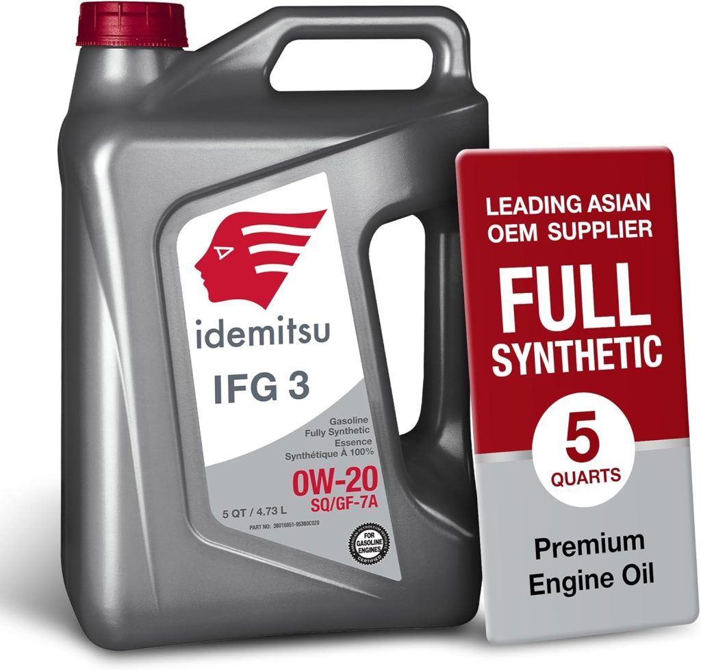 Idemitsu IFG3 0W-20 SP/GF-7A Full Synthetic Motor Oil – 5 Quart | Engineered for Maximum Fuel Efficiency and Engine Protection