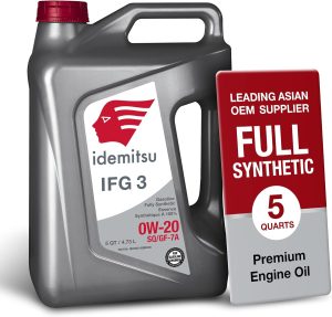 Idemitsu IFG3 0W-20 SP/GF-7A Full Synthetic Motor Oil ā 5 Quart | Best Engine Oil for Japanese Cars