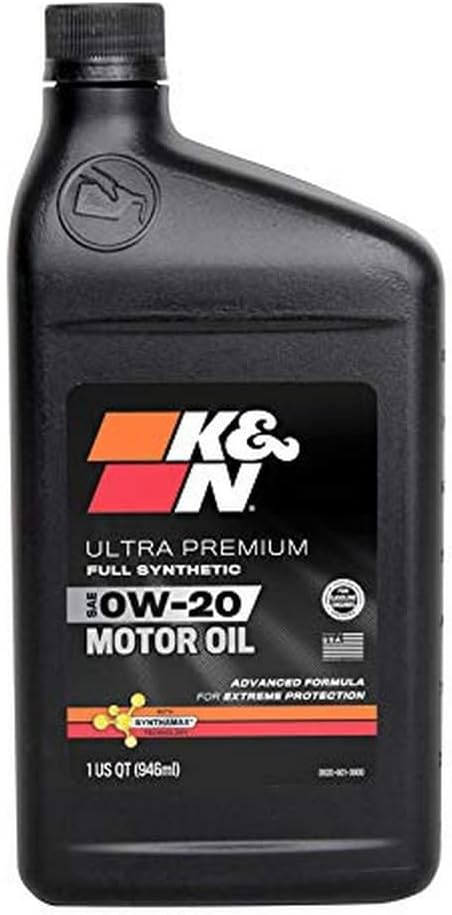K&N - 104097 Motor Oil: 0W-20 Full Synthetic Engine Oil: Ultra Premium Protection, 1 Quart
