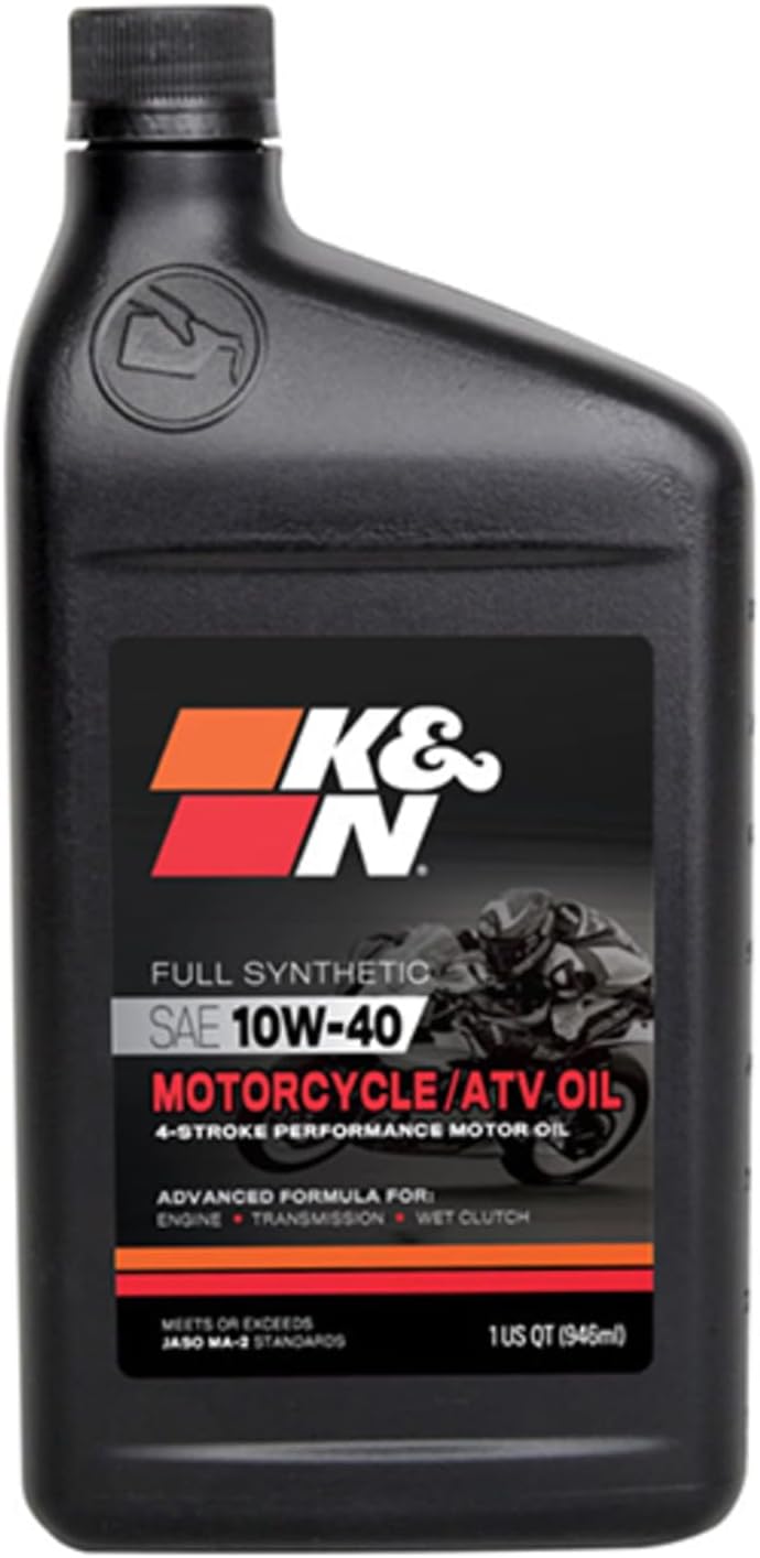 K&N Full Syntheteic Motorcylce/ATV Oil: 10W-40 Synthetic Oil: Premium Engine Protection, 1 qt