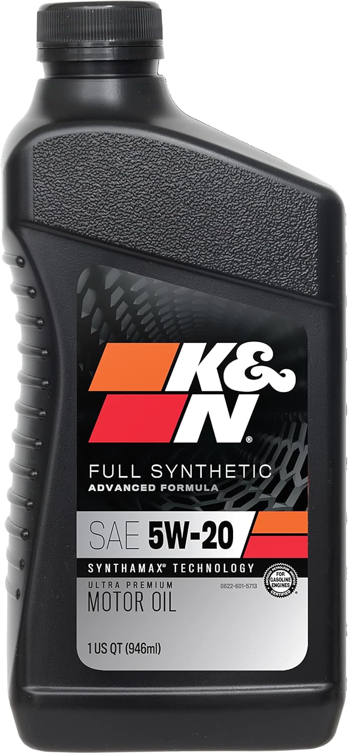 K&N Motor Oil: 5W-20 Synthetic Engine Oil: Premium Protection, High Mileage, 1 Quart