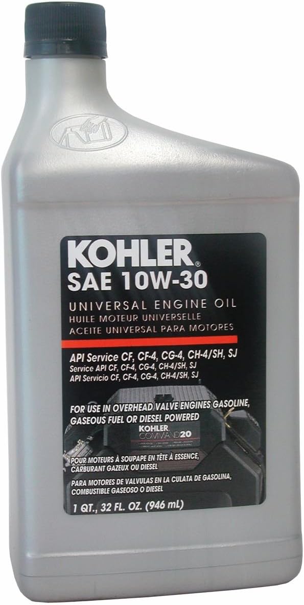 Kohler 25-357-06-S Lawn & Garden Equipment Engine Oil, SAE 10W-30, 1-qt Genuine Original Equipment Manufacturer (OEM) part