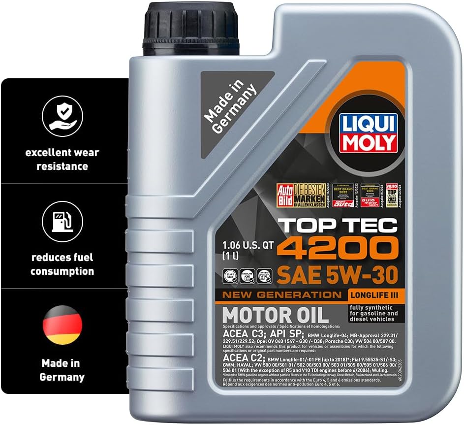 LIQUI MOLY Top Tec 4200 SAE 5W-30 New Generation | 1 L | Fully synthetic engine oil | SKU: 2004