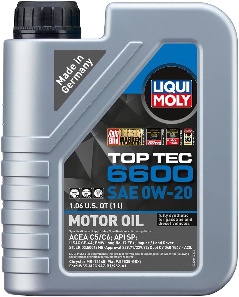 Liqui Moly Top Tec 6600 SAE 0W-20 | 1 L | Synthesis Technology Motor Oil | SKU: 22044