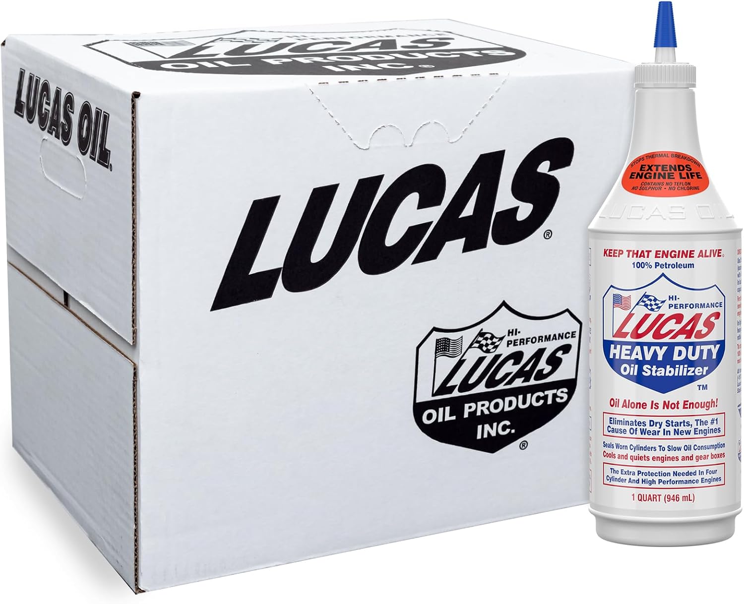 Lucas Oil 10001 Heavy Duty Oil Stabilizer - 1 Quart (Pack of 12)