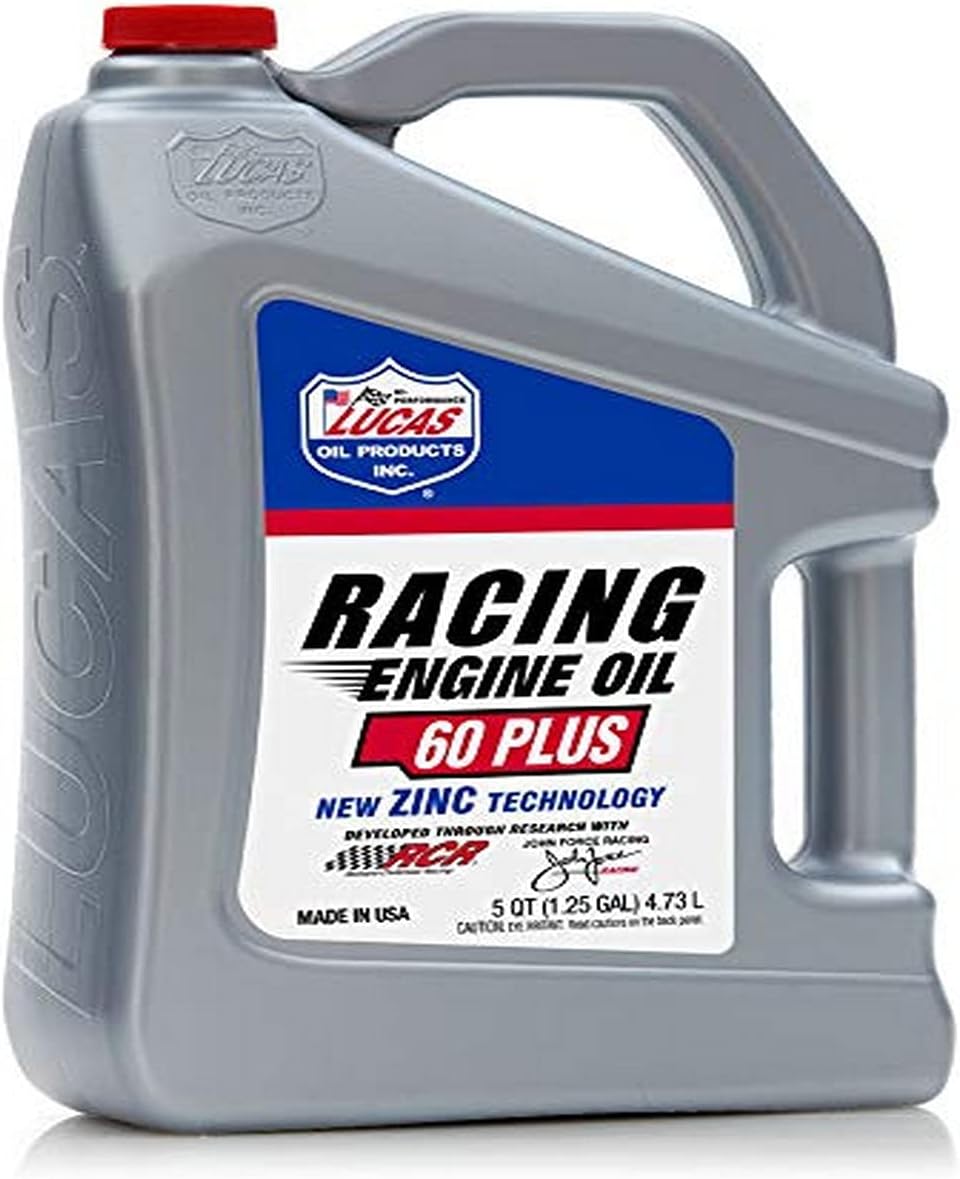 Lucas Oil SAE 60 Plus Racing Engine Oil 5 Quarts (Pack of 1)