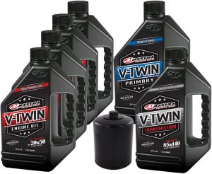 MaxHiflo VTTOCK14 Complete Engine Oil Change Kit for V-Twin Full Synthetic Harley Davidson Twin Cam, Best Engine Oil for Harley Davidson