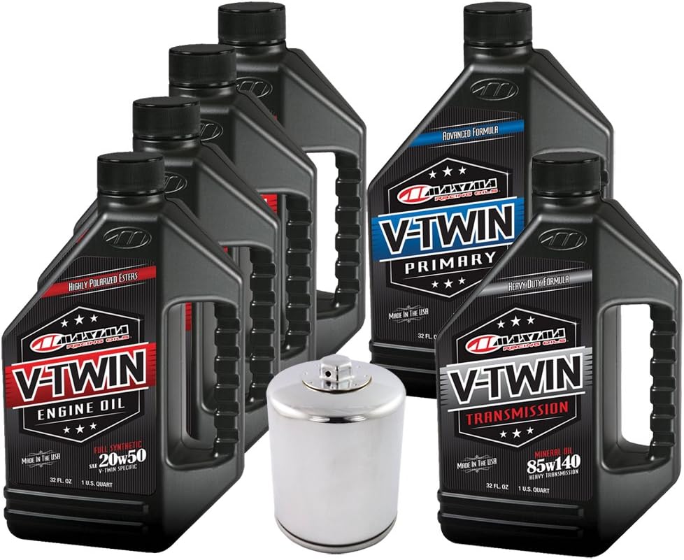 MaxHiflo VTTOCK15 Complete Engine Oil Change Kit for V-Twin Full Synthetic 20w50 Harley Davidson Twin Cam, 6 Quart