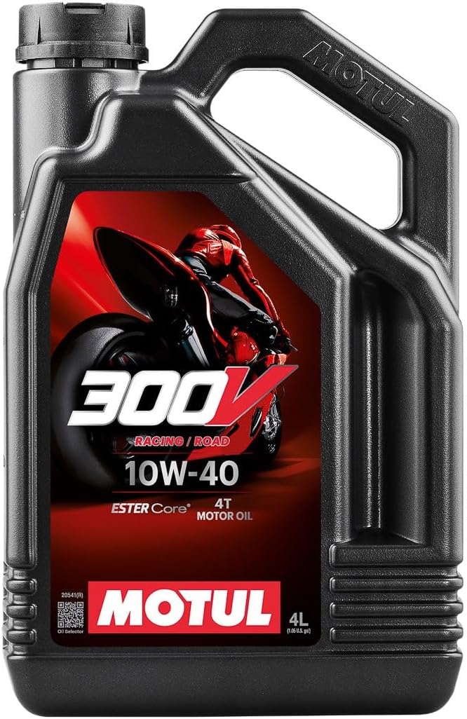 Motul 300V 15W-50 Factory Line Road Racing Engine Oil 4T, Full Synthetic, Ester Core, 4 Liter (104129)