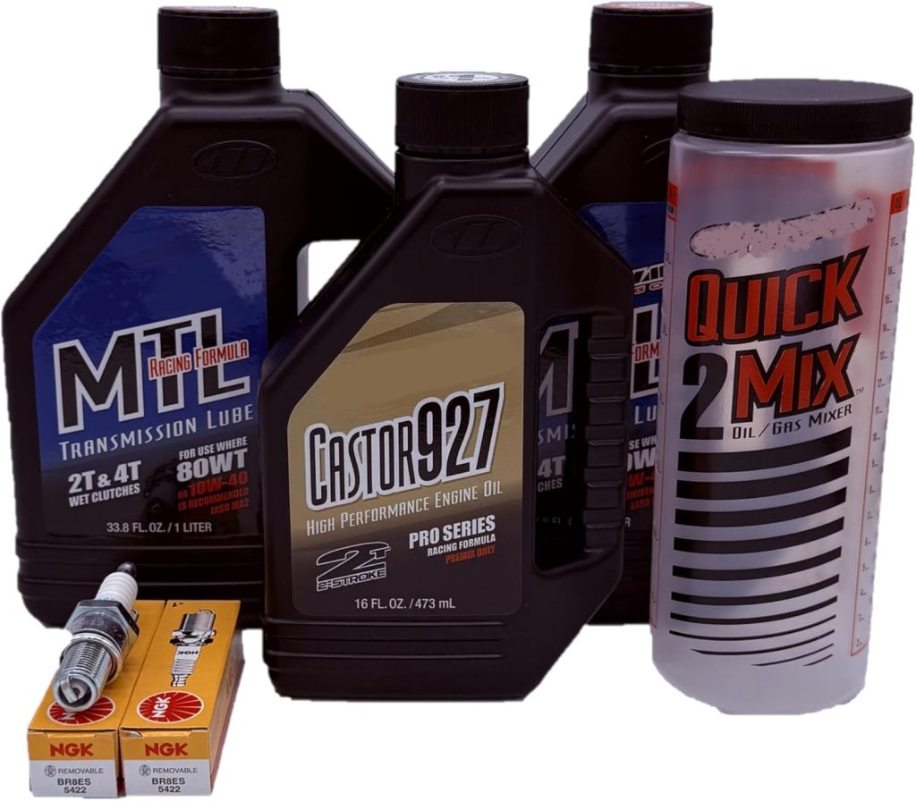 Oil Change Kit With 2 Stroke Oil, Spark Plugs, & Ratio Bottle For Yamaha Banshee 350 YFZ350 1987-2006