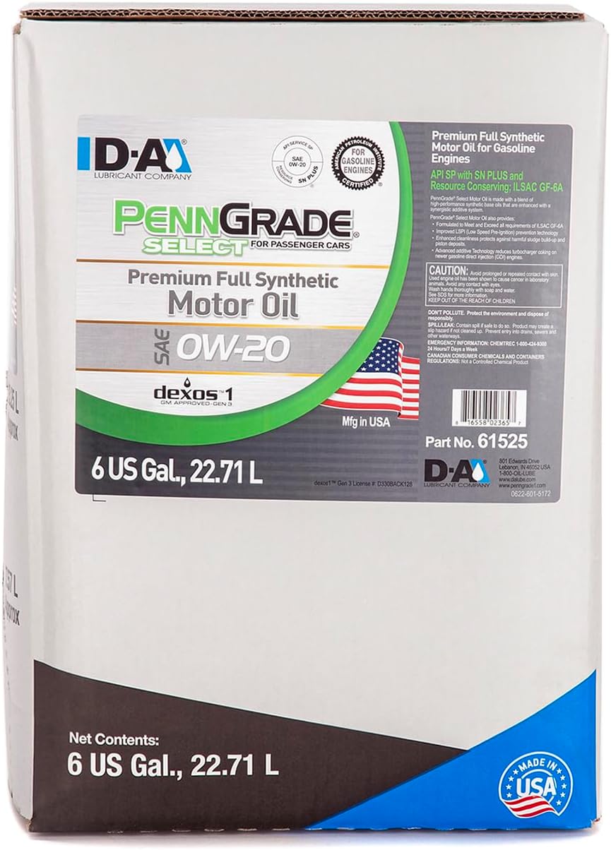 PENN GRADE 61525 Select Premium Full Synthetic Motor Oil 0W-20
