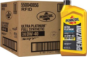Pennzoil Ultra Platinum Full Synthetic 0W-40 Motor Oil, Best Engine Oil for Dodge Challenger