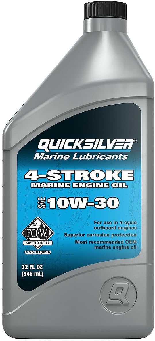 Quicksilver 10W-30 4-Stroke Marine Engine Oil, 1 Quart