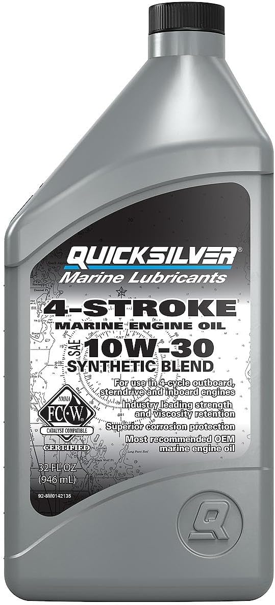 Quicksilver 10W-30 4-Stroke Synthetic Marine Engine Oil, 1 Quart