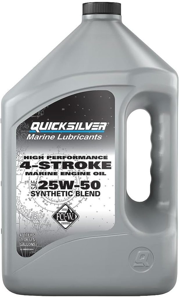 Quicksilver 25W-50 4-Stroke High Performance Synthetic Blend Marine Engine Oil, 1 Gallon