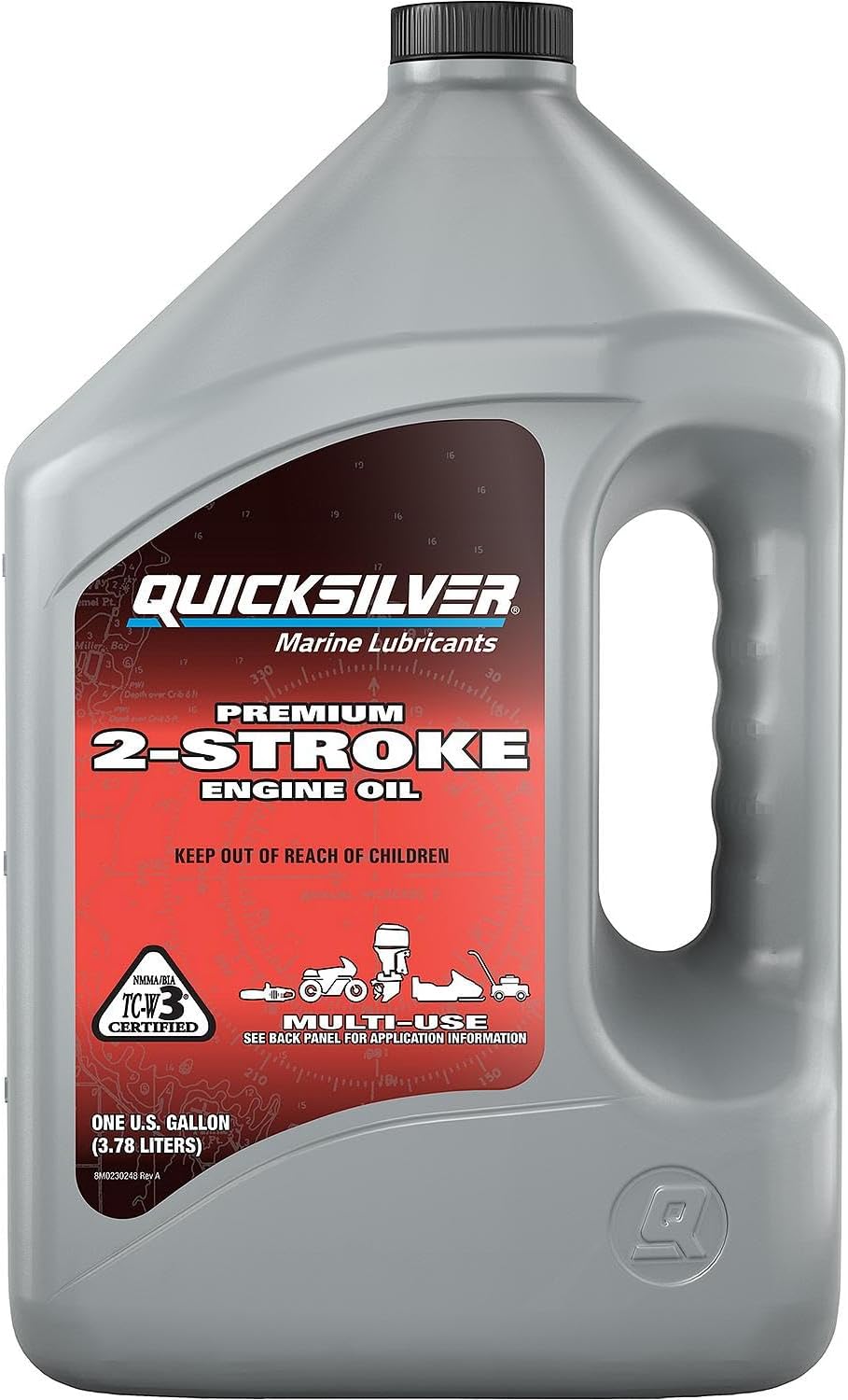 Quicksilver Premium 2-Stroke Engine Oil for Outboards, PWCs, Snowmobiles and Motorcycles, 1 Gallon