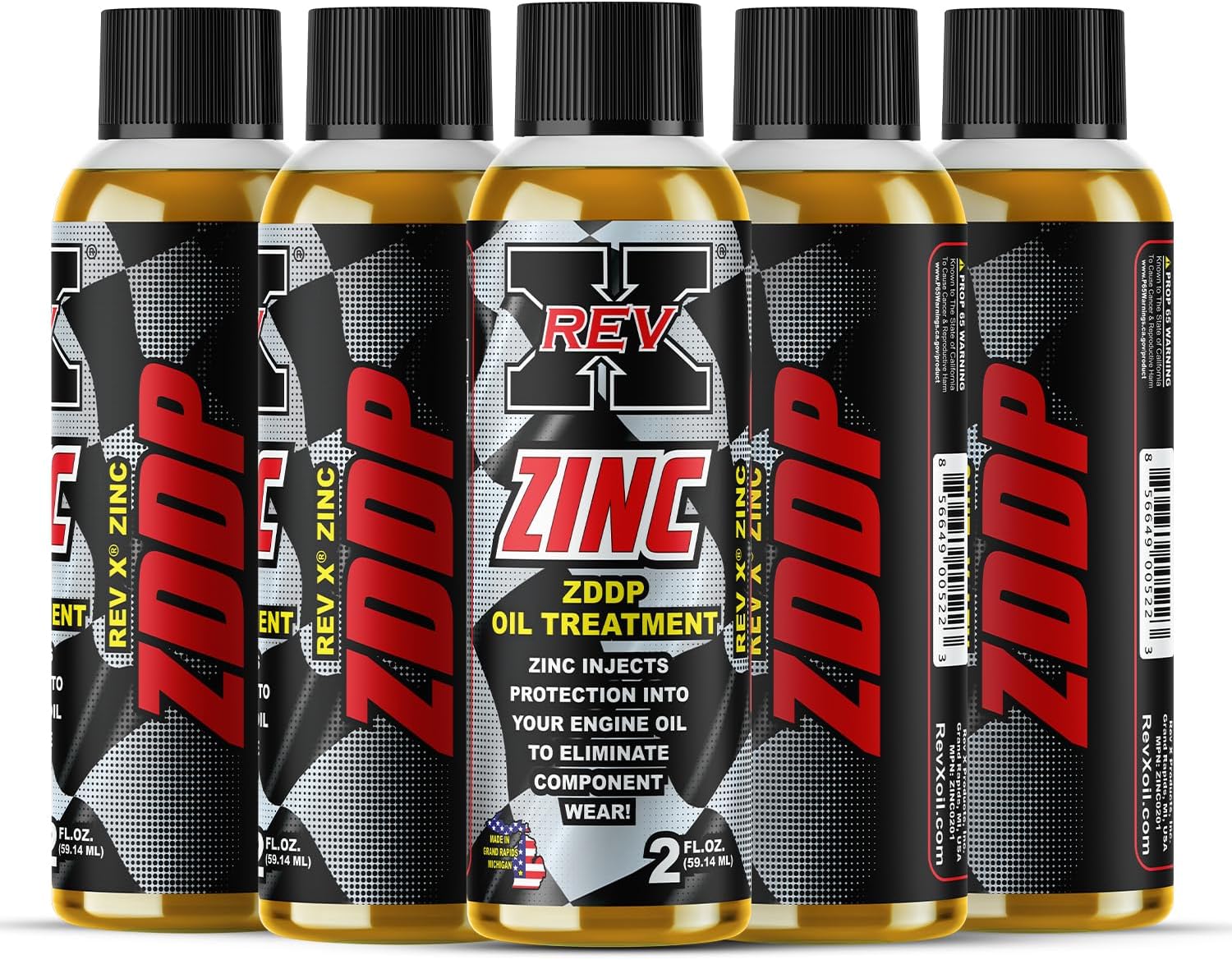 REV-X Zinc ZDDP Oil Additive - 2 fl. oz. (5 Pack)