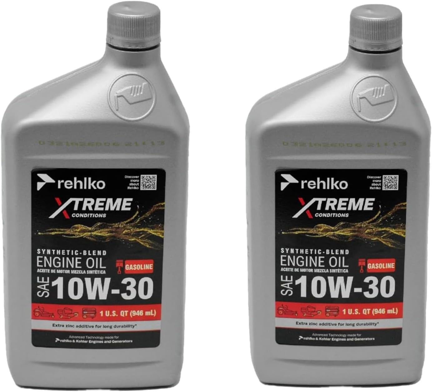 Replacement for Kohler/Rehlko 10W30 Synthetic Blend Motor Oil | SAE 10W30 Engine Oil for Lawn Mower, Small Engine, Generator & Outdoor Power Equipment Maintenance, 2 Pack Refill Set, Part #25 357 64-S