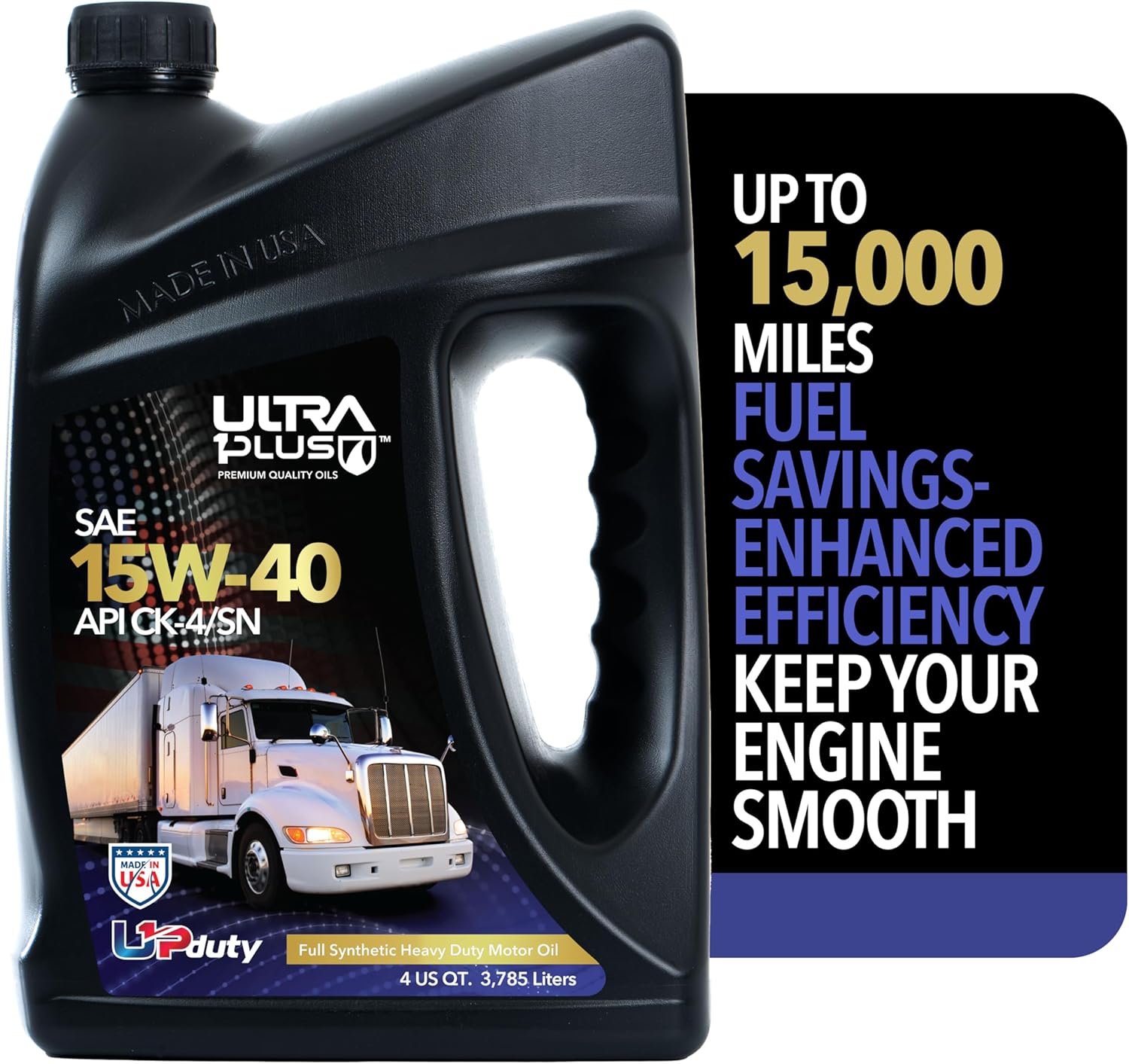 SAE 15W-40 Full Synthetic Heavy-Duty Diesel Engine Oil | API CK-4/SN | 1 Gallon