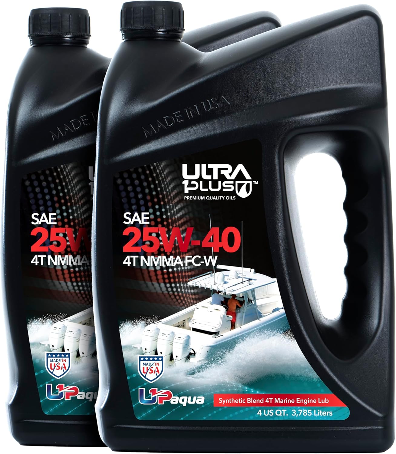 SAE 25W-40 Marine Engine Oil 4-Stroke Synthetic Blend | Outboard, Sterndrive & Inboard | 2 Gallon Pack