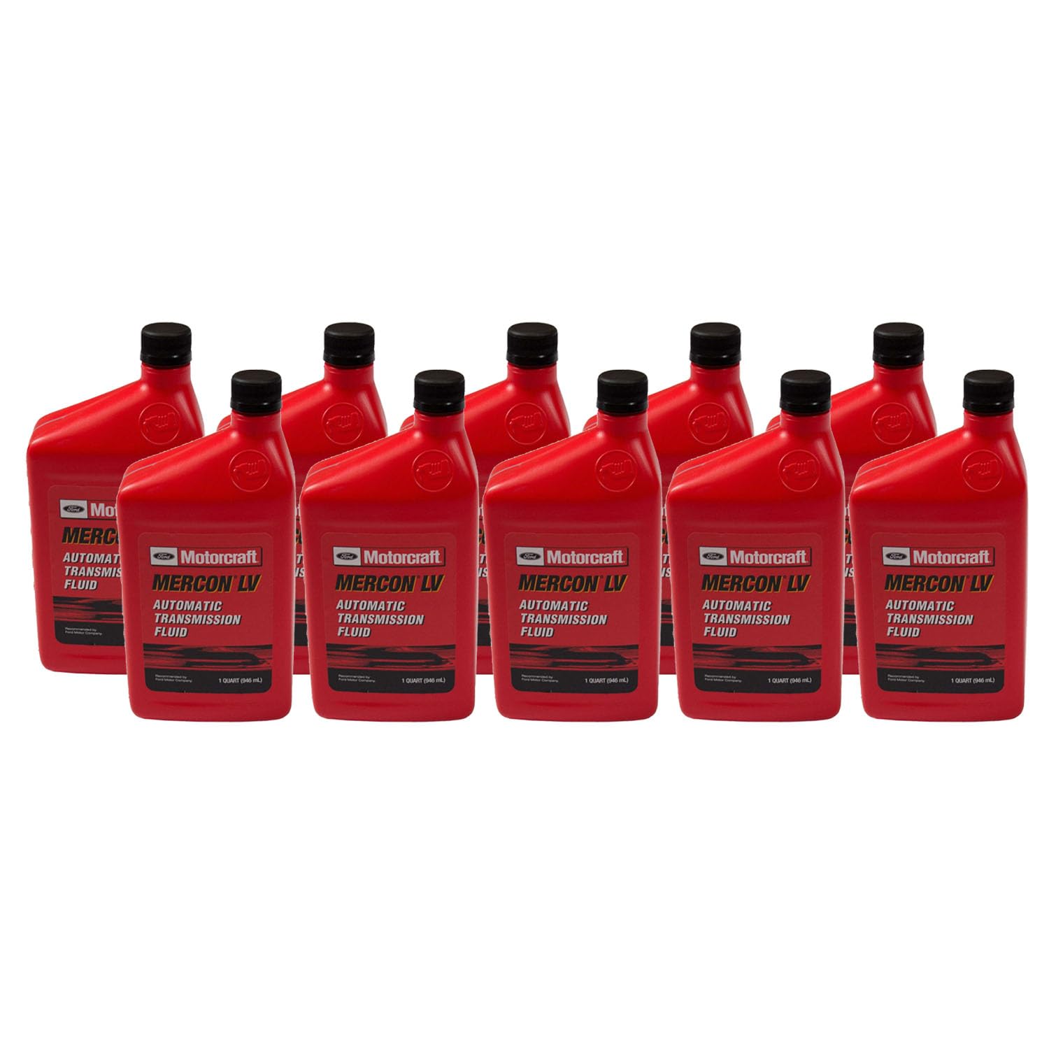 Set of 10 ATF Mercon LV Automatic Transmission Fluid 1 Quart For Ford