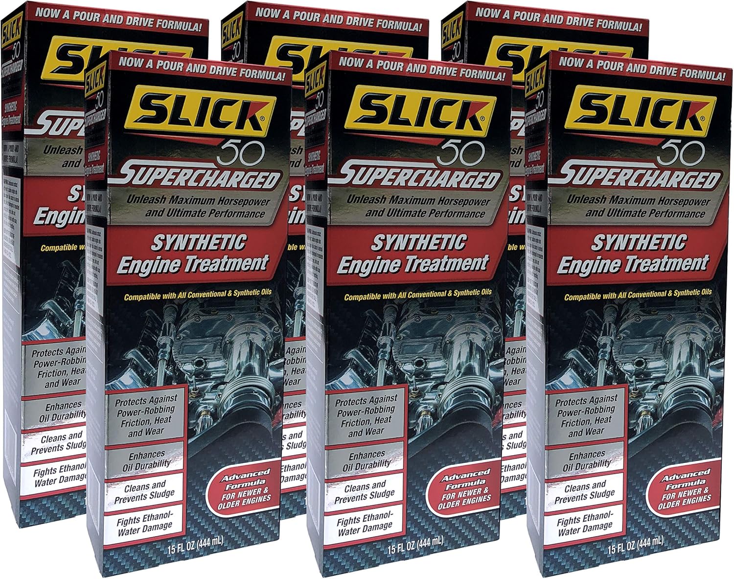 Slick 50 Supercharged Synthetic Engine Treatment | 15 oz., 6-Pack