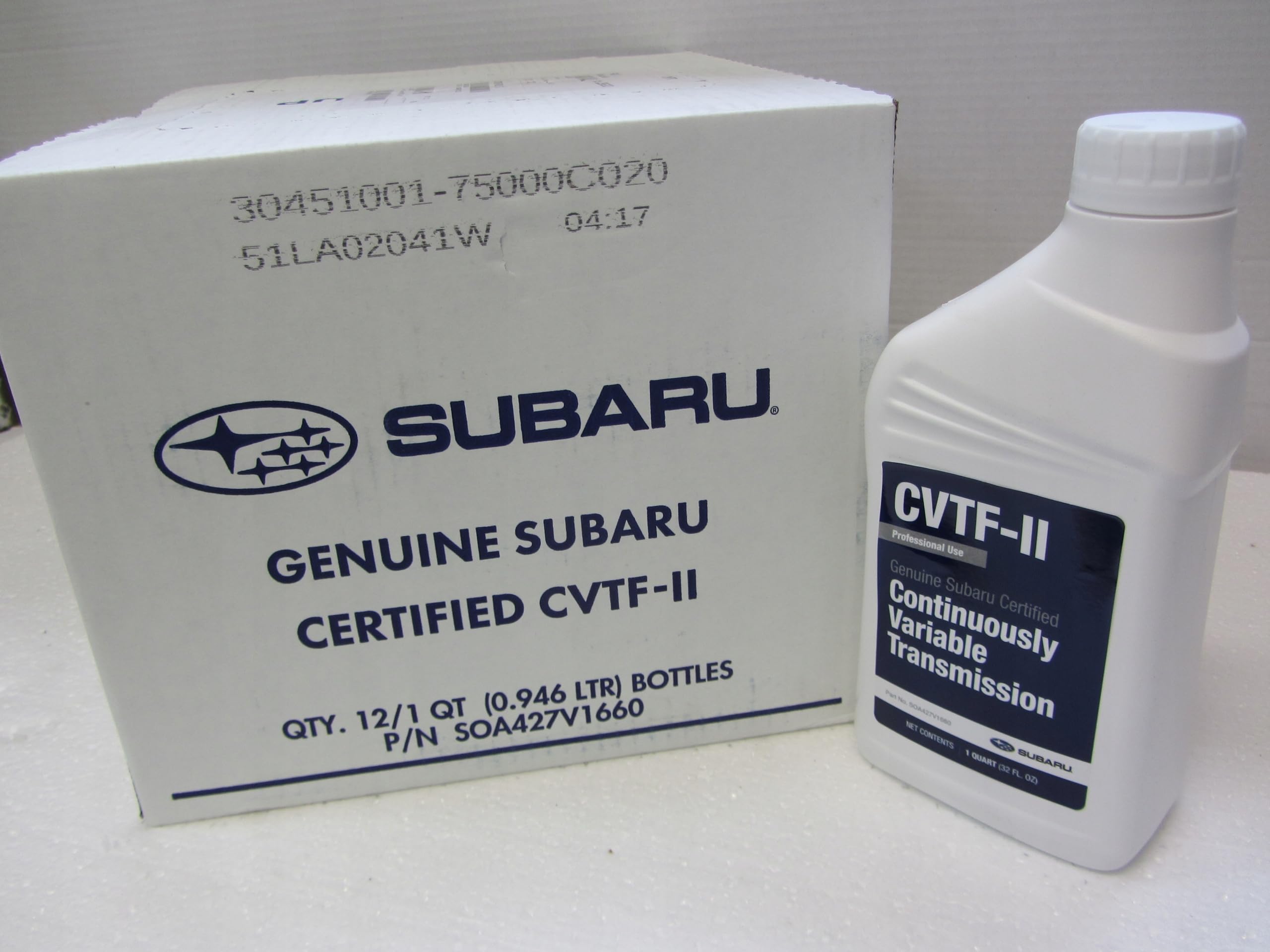 Subaru Crosstrek Legacy Outback Forester Impreza CVTF-II Automatic Transmission Fluid (12 Quarts) 1 Case - SOA427V1660 - Genuine OEM